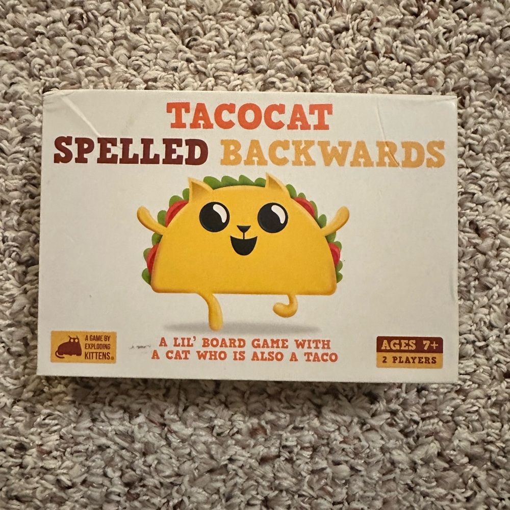 Tacocat Spelled Backwards Board Game